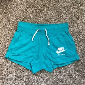 Nike Athletic Cotton Teal Turquoise Shorts
